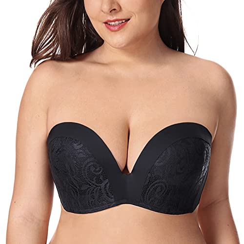 DELIMIRA Women's Strapless Bra - Lift, Support, and Sexy Cleavage for Big Busted Women