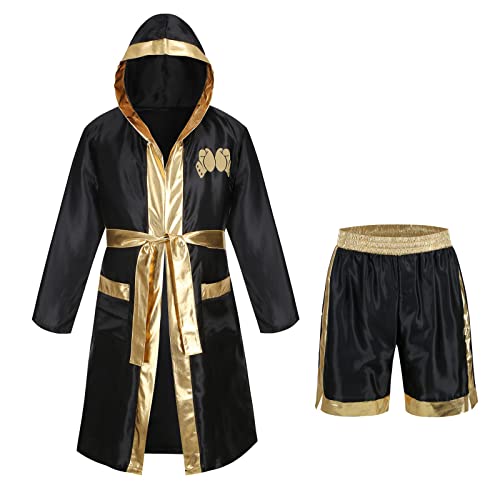 Colorful House Men's Boxing Robes with Shorts Set