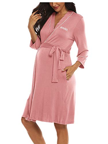 Maternity Nursing Robe with Pockets
