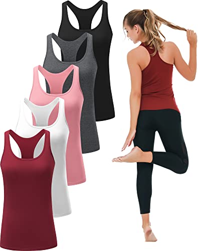 5-Pack Women's Workout Racerback Tank Tops