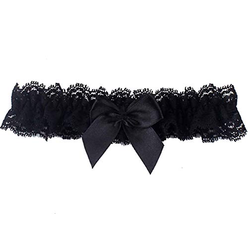 Romantic Lace Wedding Garter Set - Black