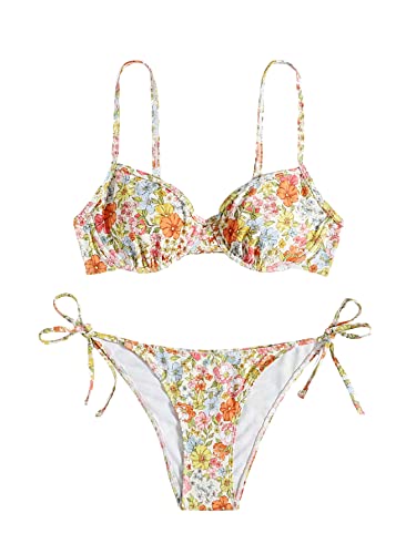 SOLY HUX Women's Floral Bikini Sets - High Waisted Two Piece Swimsuit
