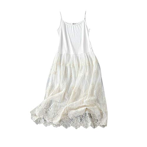 Women Floral Lace Trim Camisole Slip Dress