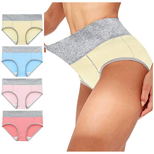 Women's High Waisted Cotton Panties with Tummy Control