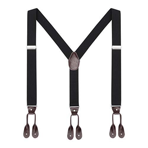 AWAYTR Mens Suspenders - Adjustable Elastic Tuxedo Suspender