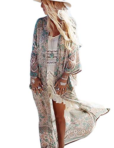 Green Print Bathing Suit Swimsuit Cover Up