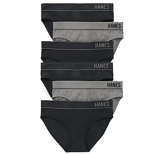 Hanes Women's Seamless Ribbed Underwear 6-Pack