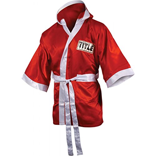 TITLE Youth Fingertip Robe, Red/White
