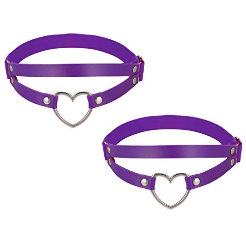 Purple PU Simulated Leather Gothic Garter Belt