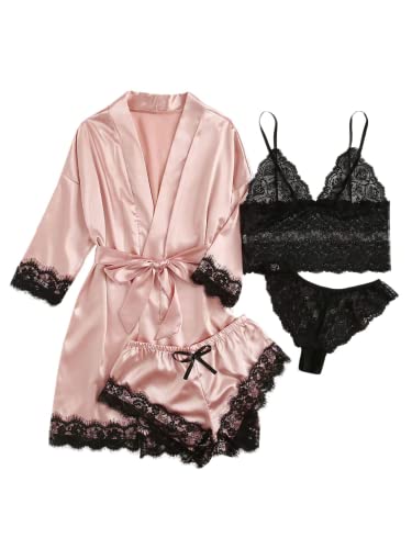 SOLY HUX Women's Satin Pajama Set