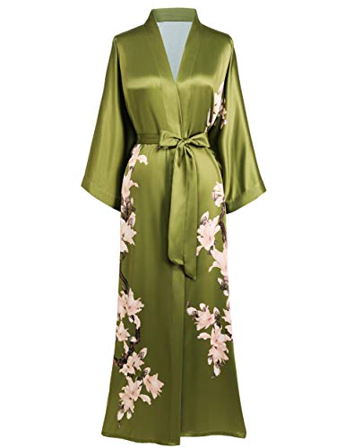 Floral Satin Kimono Robe