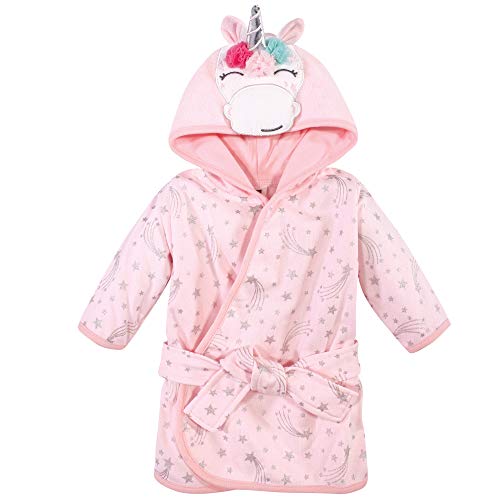 Baby Bathrobe - Pink Unicorn - 0-9 Months