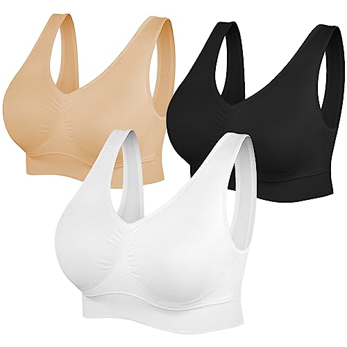Comfortable Womens Sports Bras 3 Pack