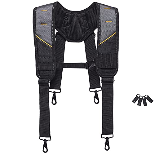Toughbuilt Pro Padded Suspenders - Comfortable Support for Heavy Tool Belts
