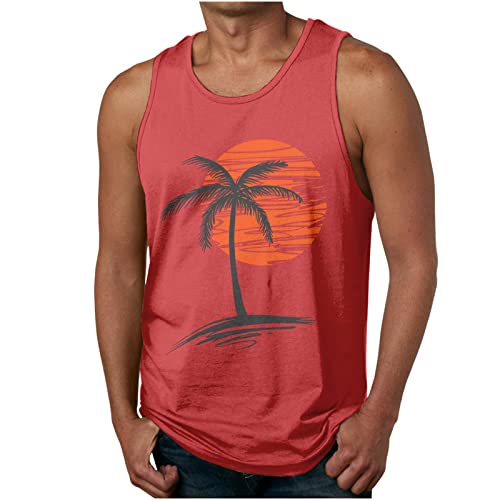 Palm Tree Tanks Tops - Cool Printed Graphic Sleeveless Tank Top for Mens