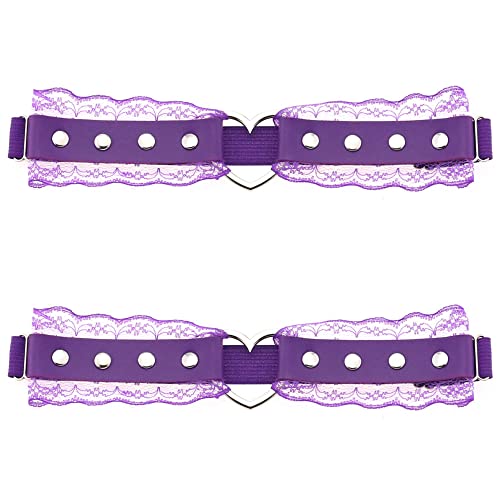 Purple Lace Garter Belt - Gothic Punk Thigh Garters