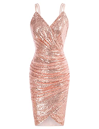 Rose Gold Sequin Party Dress