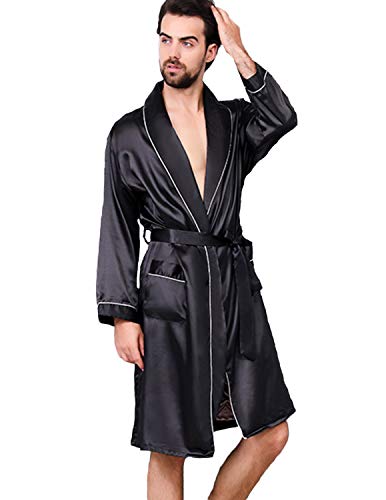 Haseil Men's Silk Kimono Robe