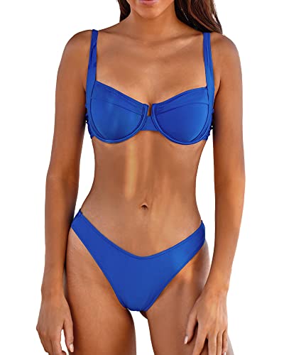 Stylish High Cut Bikini Set for Women with Underwire and Push-Up Top