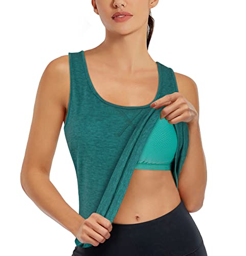 Cestyle Women's Tank Top with Built-in Bra