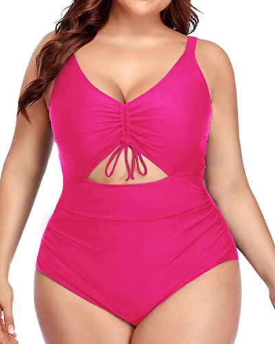 Cutout Tummy Control Monokini Swimsuit for Plus Size Women