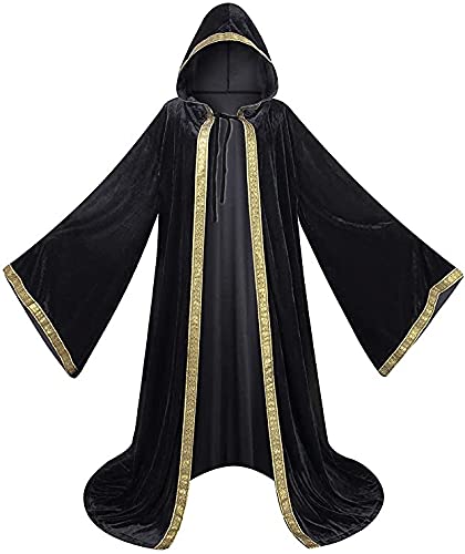 Velvet Wizard Robe with Hooded and Sleeves