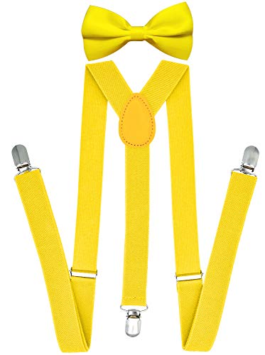 trilece Yellow Suspenders and Bow Tie Sets