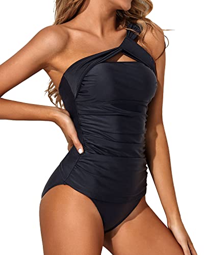 Black Two Piece Tankini Bathing Suits for Women