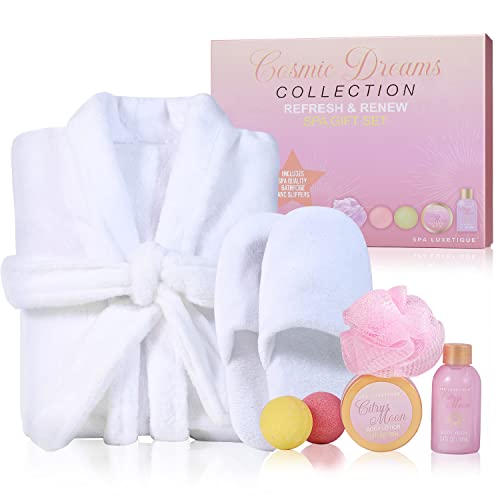 Spa Luxetique Women's Spa Bathrobe and Slippers Gift Set