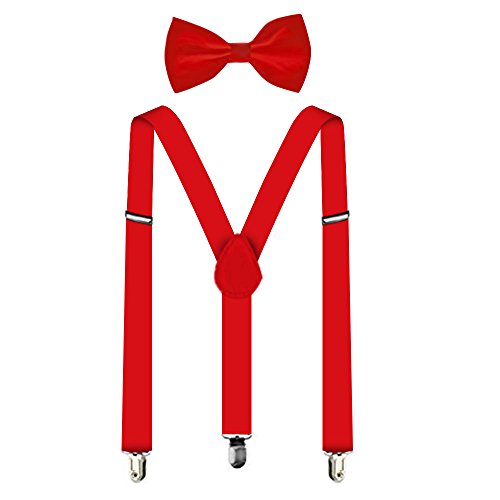 Adjustable Suspender and Bow Tie Set