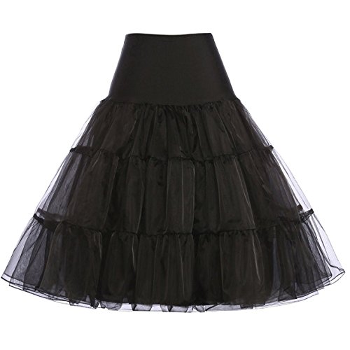 GRACE KARIN Vintage Black Petticoat Slip for 50s Dresses