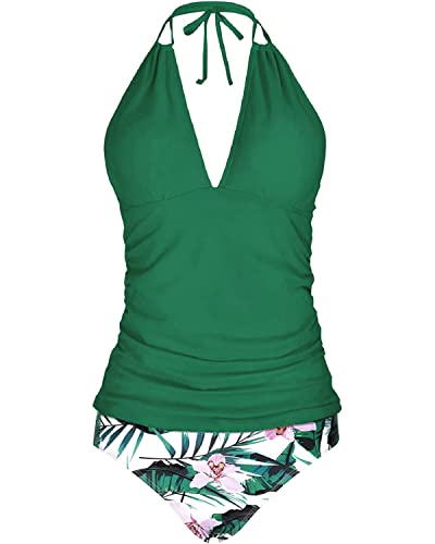 Green Tankini Plus Size Bathing Suit