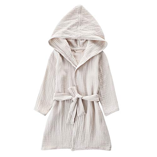 TADO MUSLIN Toddler Bathrobe - Soft and Breathable Organic Cotton Robe for Babies and Toddlers