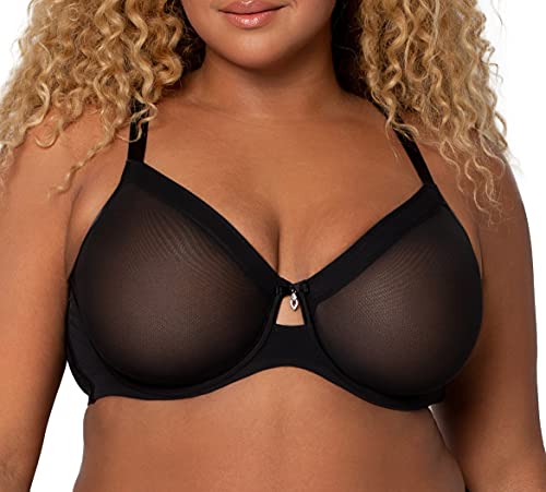 Curvy Couture Sheer Mesh Plus Size Full Coverage Bra