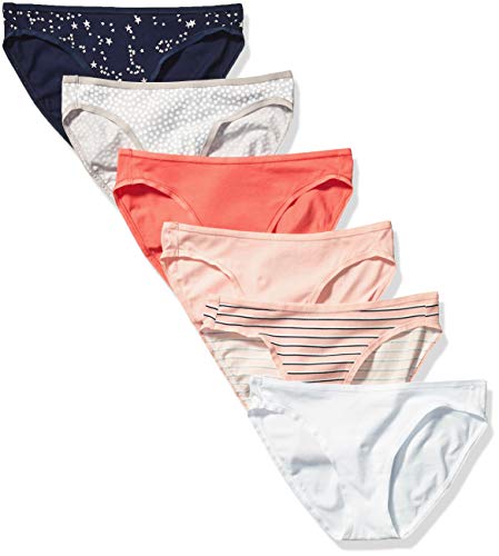 Amazon Essentials Women's Cotton Bikini Brief Underwear Pack of 6
