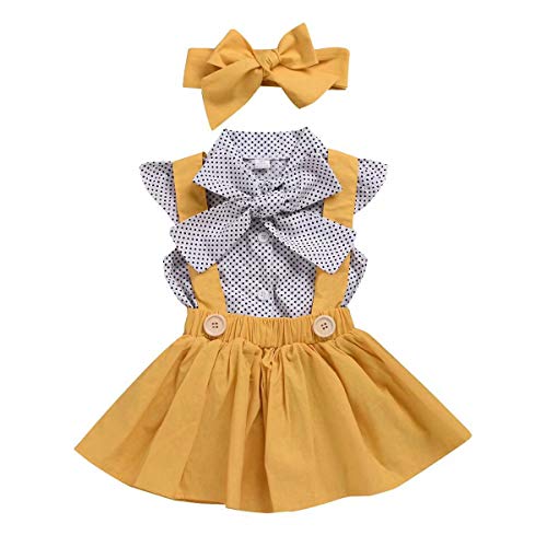 Toddler Girl Dress Set with Polka Dot Ruffle Sleeve