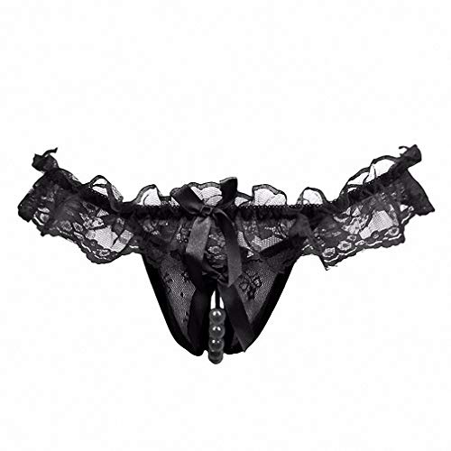 Pearl Lace Bowknot Beads Lace Panties