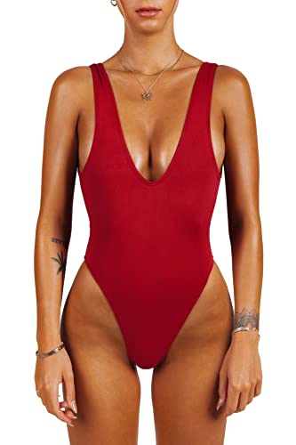 sofsy Red One Piece Swimsuit