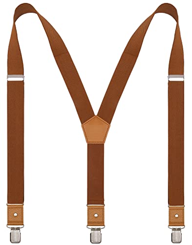 Men's Adjustable Y-Back Elastic Suspenders with Strong Clips