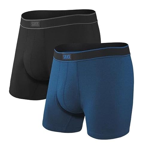 Daytripper Boxer Briefs With Built-In Ballpark Pouch Support - Pack Of 2, Black/City Blue Heather, Medium