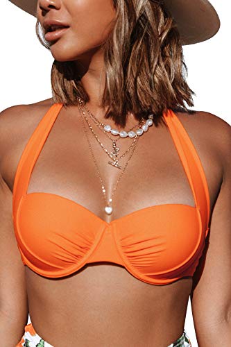 CUPSHE Women's Push Up Halter Wide Straps Bathing Suit