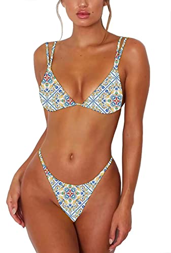 ForBeautyShe Plus Size Thong Bikini Swimwear