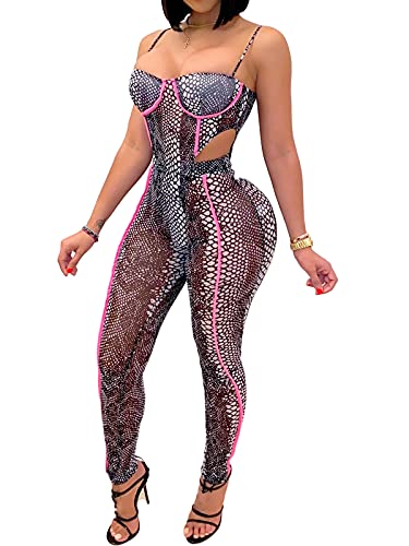 Snakeskin Printed Two Piece Jumpsuit