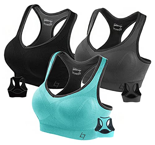 Fittin Womens Padded Sports Bras Pack of 3