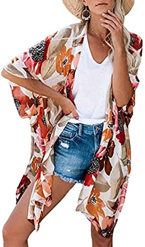 Floral Print Kimonos for Women Plus Size