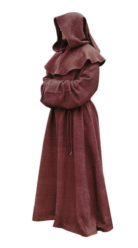 Brown Monk Robe and Hood Costume