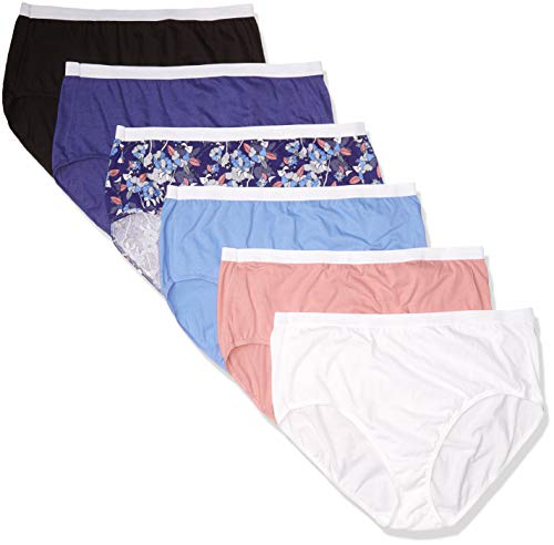 Just My Size Women's Cool Comfort Cotton Briefs 6-Pack, Plus Size