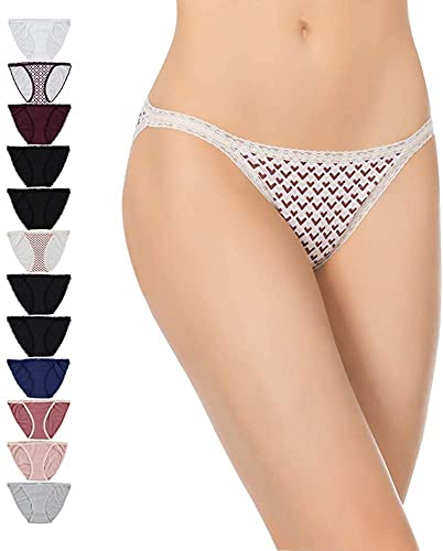White Ivy String Bikini Underwear - 12 Pack - No Panty Line Pinch Free Comfy Cool