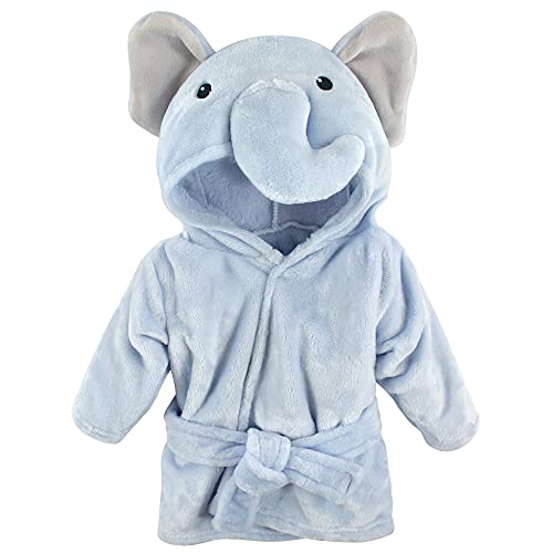 Blue Elephant Plush Bathrobe for Babies