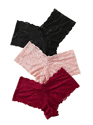 Verdusa Floral Lace Underwear Briefs Panty Set